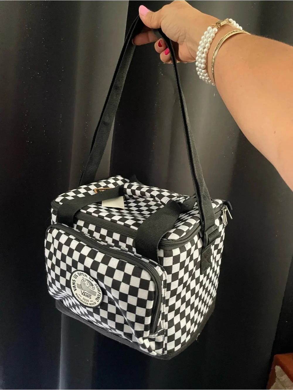 NWT Vans Black & White Checkerboard Cooler Bag - Picture 7 of 7